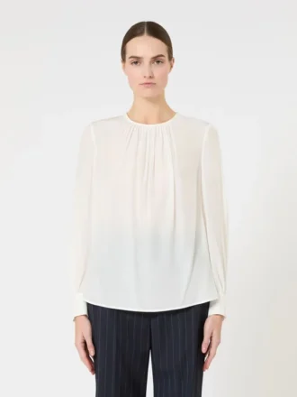 Zijden blouse met ronde hals, zijde