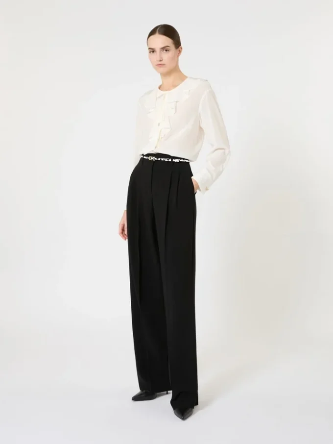 Zijden blouse met ruches, zijde Zijden blouse met ruches, zijde