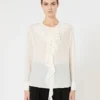 Zijden blouse met ruches, zijde Zijden blouse met ruches, zijde