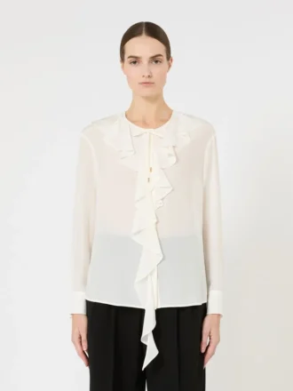 Zijden blouse met ruches, zijde