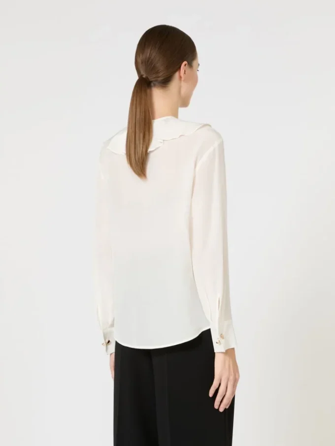 Zijden blouse met ruches, zijde Zijden blouse met ruches, zijde