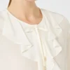 Zijden blouse met ruches, zijde Zijden blouse met ruches, zijde