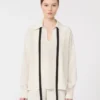 Zijden blouse met strik, beige Zijden blouse met strik, beige