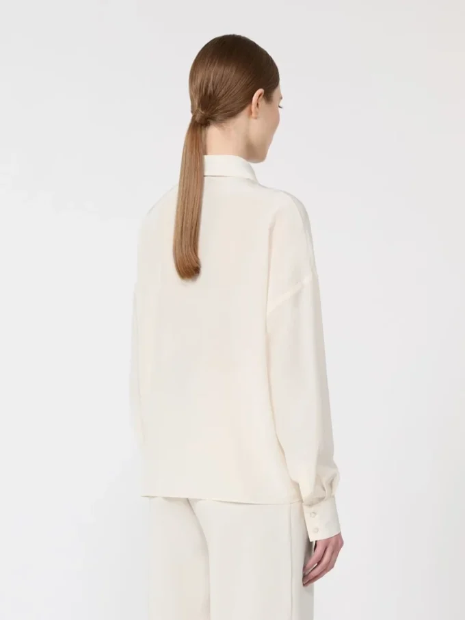 Zijden blouse met strik, beige Zijden blouse met strik, beige