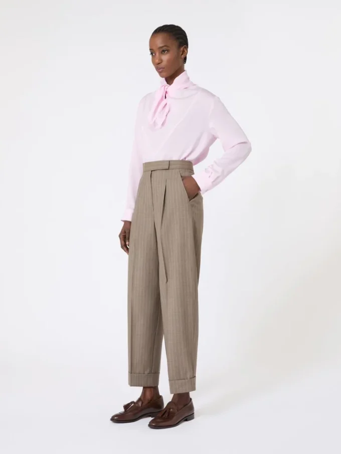 Zijden charmeuse blouse, roze Zijden charmeuse blouse, roze
