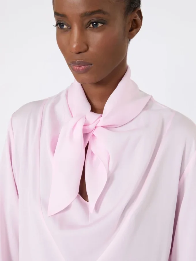 Zijden charmeuse blouse, roze Zijden charmeuse blouse, roze
