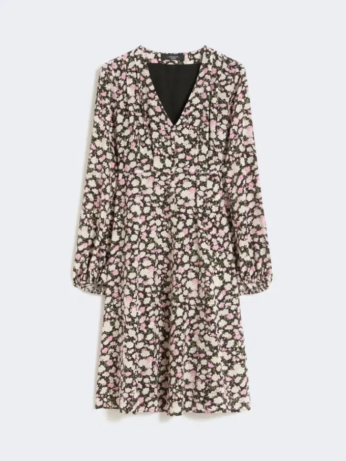 Zijden jurk met print, roze Zijden jurk met print, roze