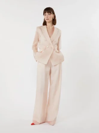 Zijden organza broek, poeder