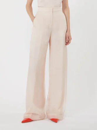 Zijden organza broek, poeder
