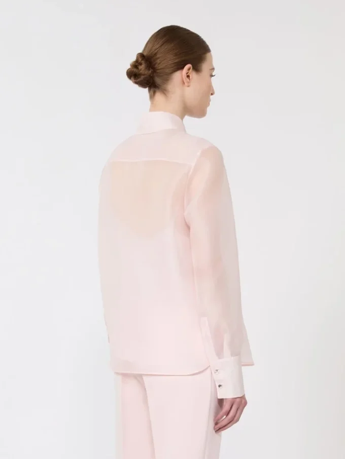 Zijden organza overhemd, roze Zijden organza overhemd, roze