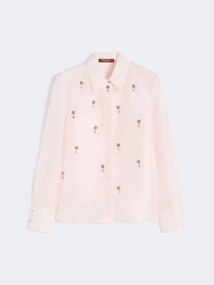 Zijden organza overhemd, roze Zijden organza overhemd, roze