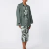 Zijden shirtjurk met print, groen Zijden shirtjurk met print, groen
