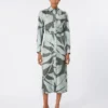 Zijden shirtjurk met print, groen Zijden shirtjurk met print, groen