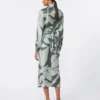 Zijden shirtjurk met print, groen Zijden shirtjurk met print, groen