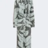 Zijden shirtjurk met print, groen Zijden shirtjurk met print, groen