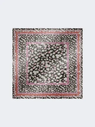 Zijden twill foulard met patroon, roze