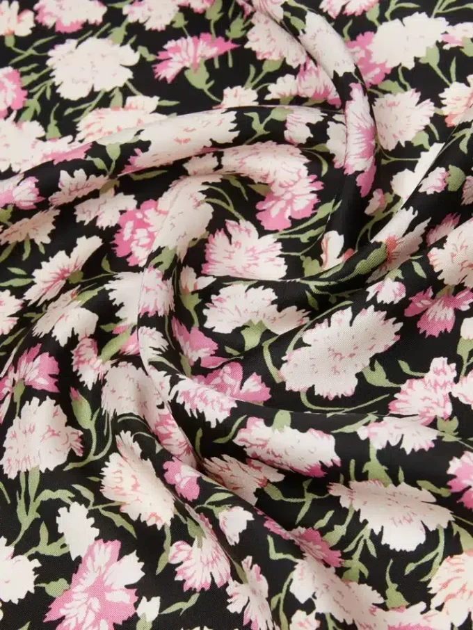 Zijden twill foulard met patroon, roze Zijden twill foulard met patroon, roze