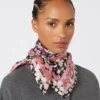 Zijden twill foulard met patroon, roze Zijden twill foulard met patroon, roze