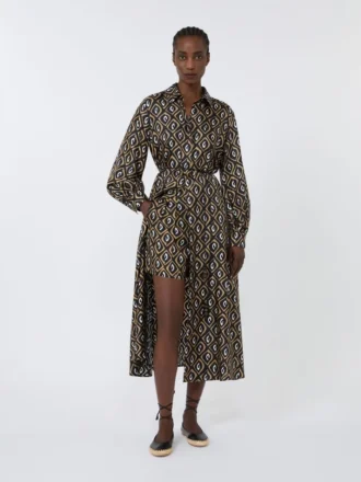 Zwarte zijden short met print